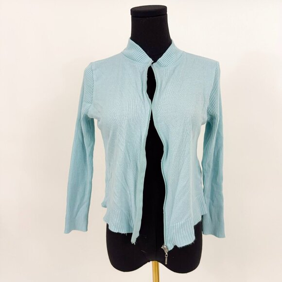 BABY BLUE 90S ZIP UP SWEATER KNIT - Picture 2 of 8